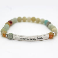 Thumbnail for Natural Stone 'Believe-Hope-Faith' Bracelet